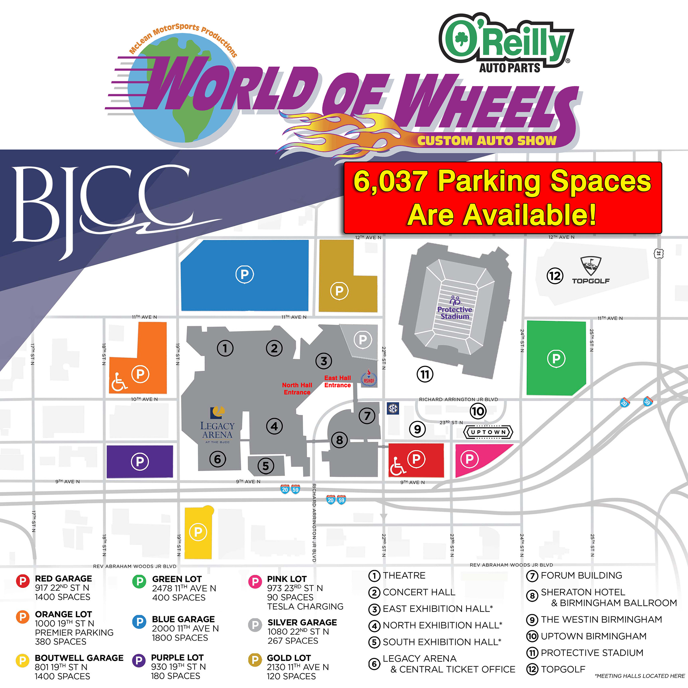 Parking Map BJCC 2025 6037 Spaces